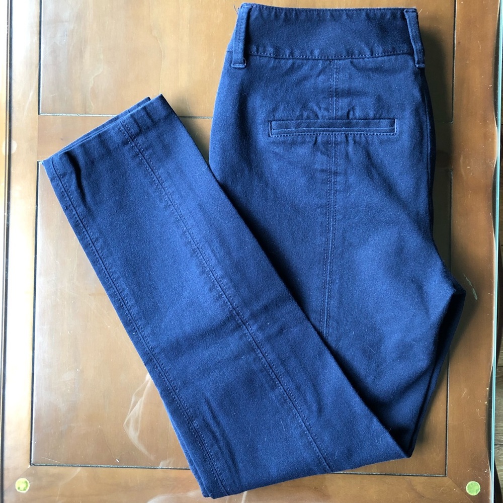 WHBM Slim Cropped Ankle Dress Pants Navy Blue